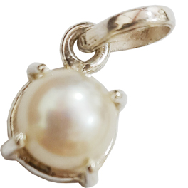 Natural Moti (Fresh Water Pearl) Silver Locket; Original & Certified
